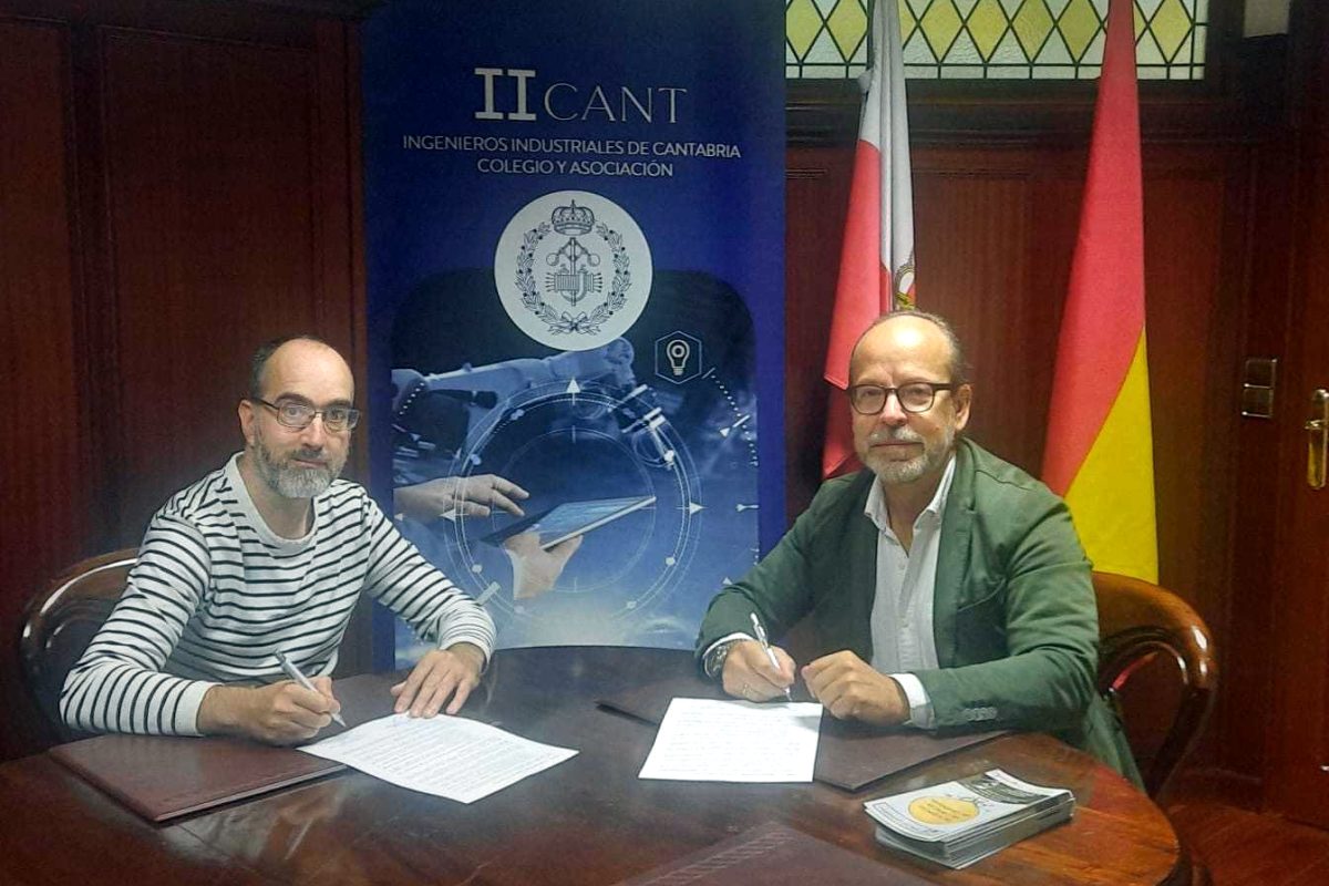 Foto firma convenio Colegio Ingenieros Industriales de Canabria